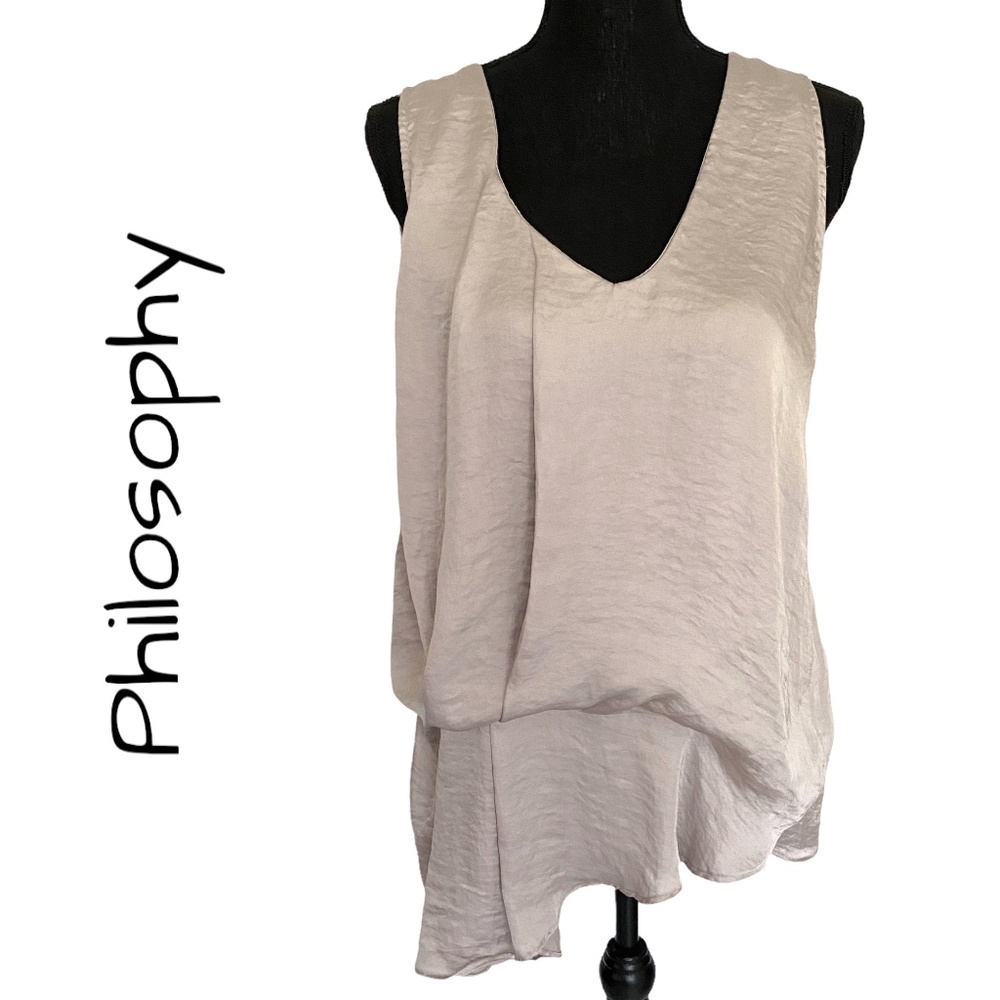 🎉HP🎉 PHILOSOPHY  Asymmetrical Sleeveless "Belle" Blouse, Size Medium